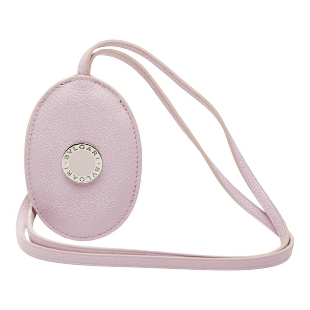 BVLGARI Crochet Key Ring Neck Holder Pink Leather Women's - Picture 3 of 11